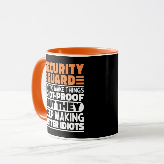 Security Guard Ich versuche Dinge zu Lustigen Sprü Tasse (Vorderseite Links)