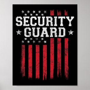 Security Guard Proud American Flag USA Patriot Pat Poster