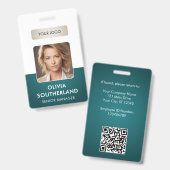 Security ID Employee Foto QR Code Conference Ausweis (Vorder- & Rückseite)