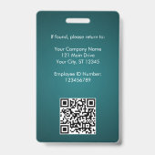 Security ID Employee Foto QR Code Conference Ausweis (Rückseite)