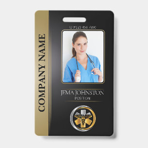 Security ID Mitarbeiter Foto QR Code Schwarz & Sil Ausweis