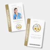 Security ID Mitarbeiter Foto QR Code Weiß und Silb Ausweis (Vorder- & Rückseite)