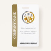 Security ID Mitarbeiter Foto QR Code Weiß und Silb Ausweis (Rückseite)