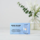 Security Mobile App | World Map Visitenkarte (Stehend Vorderseite)