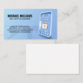 Security Mobile App | World Map Visitenkarte (Vorne/Hinten)