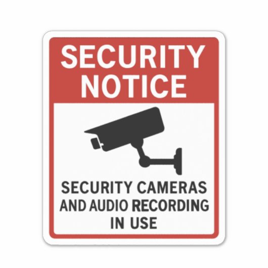 Security Notice Sign – Surveillance Cameras Aufkleber (Vorderseite)