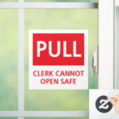 Security Pull Door Clerk Cannot Open Safe Fensteraufkleber (Zuhause)