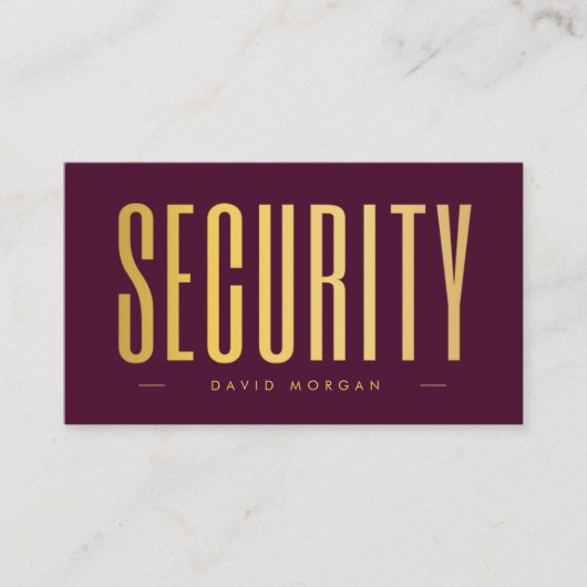 Security QR Code Logo Burgundy And Gold  Visitenkarte (Vorderseite)