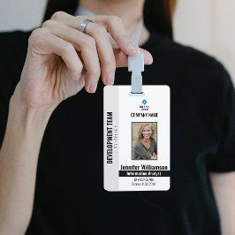 Security QR Code Mitarbeiter Foto-ID für Schwarze  Ausweis