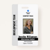 Security QR Code Mitarbeiter Foto-ID für Schwarze Ausweis (Vorderseite)