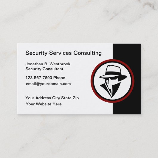 Security Services Consultant Business Cards Visitenkarte (Vorderseite)