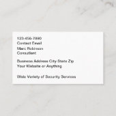 Security Services Modern Abstract Visitenkarte (Rückseite)
