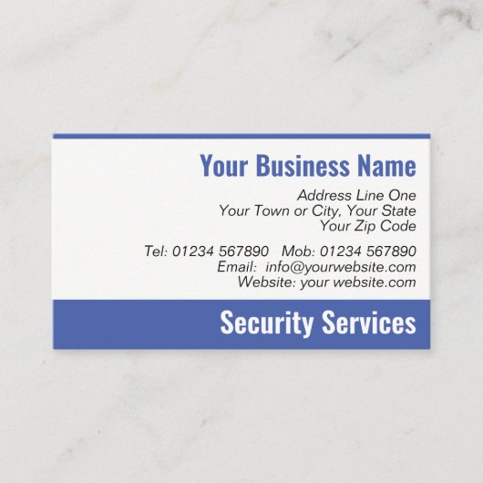 Security Services QR Code Business Card Visitenkarte (Vorderseite)
