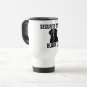 Security System Black Lab Travel Mug Reisebecher (Vorderseite Links)
