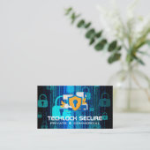 Security Tech Camera | Padlocks Coding Visitenkarte (Stehend Vorderseite)
