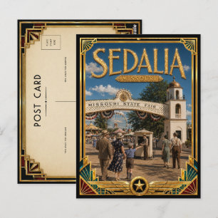 Sedalia Missouri Vintage Art Deco Golden Age Postkarte