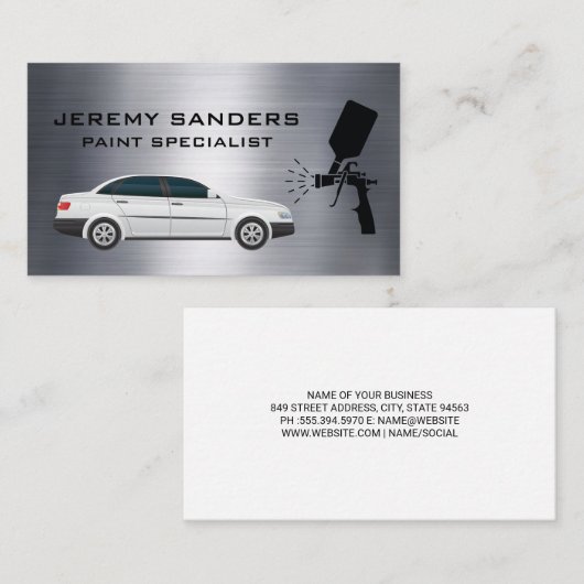 Sedan | Auto Paint | Metallisch Visitenkarte (Vorne/Hinten)