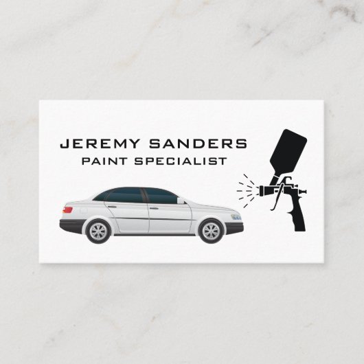 Sedan | Autos Paint Service Business Card Visitenkarte (Vorderseite)
