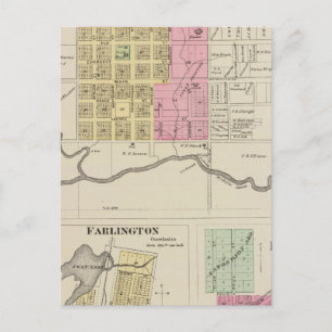 Sedan, Cloverdale, Farlington und Hepler, Kansas Postkarte