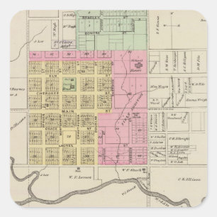 Sedan, Cloverdale, Farlington und Hepler, Kansas Quadratischer Aufkleber