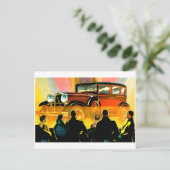 Sedan Touring Car ~ Vintages Auto Postkarte (Stehend Vorderseite)
