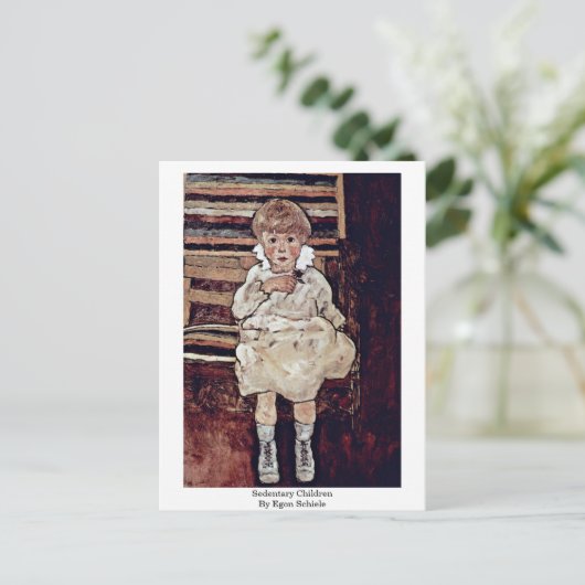 Sedentary Children by Egon Schiele Postkarte (Stehend Vorderseite)
