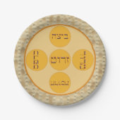 Seder Plate mit Matzoh Border Pappteller (Vorderseite)