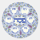 Seder Plate Runder Aufkleber (Vorderseite)