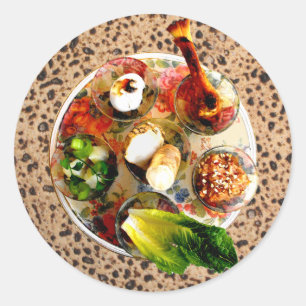 Seder Platte u. Matazah Runder Aufkleber