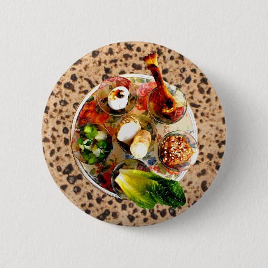 Seder Platte u. Matzah Button (Vorderseite)