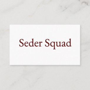 Seder-Squad-Karte, Pessach-Karte, jüdischer Feiert Visitenkarte