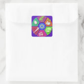 Seder-Teller Quadratischer Aufkleber (Tasche)
