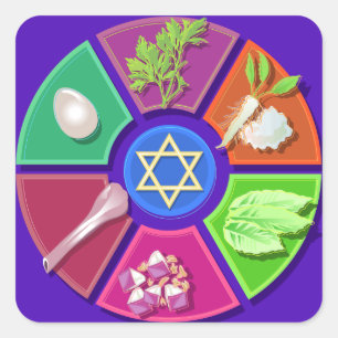 Seder-Teller Quadratischer Aufkleber