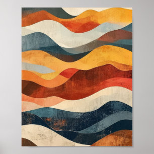 Sedimentäre Echos: Ein Mid-Century-Modern-Abstrakt Poster