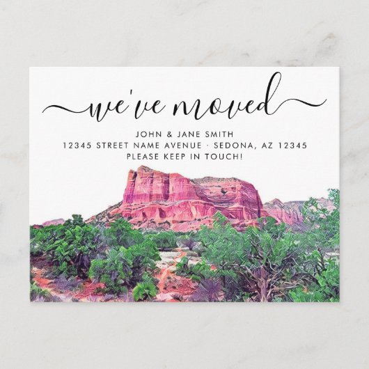 Sedona Arizona Bewegende Ankündigung Postkarte (Vorderseite)