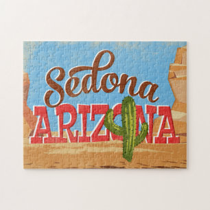 Sedona Arizona Cartoon Wüste Vintage Reisen Puzzle