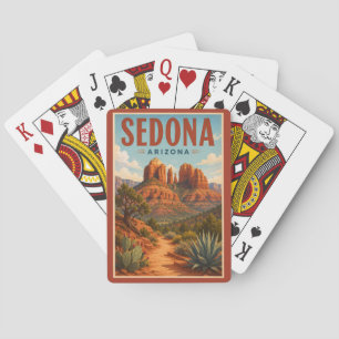 Sedona Arizona Cathedral Rock Illustration Reise  Spielkarten