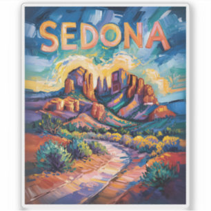 Sedona Arizona Cathedral Rock Van Gogh Lebendige K Aufkleber