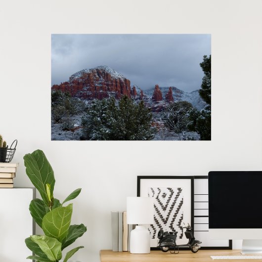Sedona Arizona mit Schnee 2789 Poster (Heimbüro)