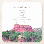 Sedona Arizona Paper Untersetzer Save the Date (Vorderseite)