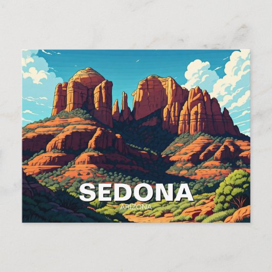 Sedona Arizona Reisen Rote Felsen Postkarte (Vorderseite)