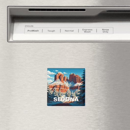 Sedona Arizona Reisen Rote Felsen Schnee Magnet (In Situ (Geschirrspüler))