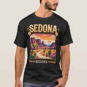 Sedona Arizona Retro Landschaftswüste Südwesten T-Shirt (Vorderseite)