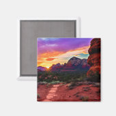 Sedona Arizona Rote Felsen Natur Schöner Sonnenunt Magnet (Vorderseite/Rückseite)