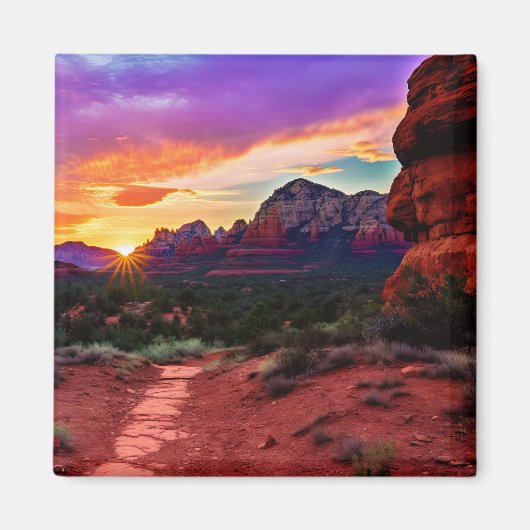 Sedona Arizona Rote Felsen Natur Schöner Sonnenunt Magnet (Vorne)