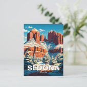 Sedona Arizona Rote Felsen Schnee Postkarte (Stehend Vorderseite)