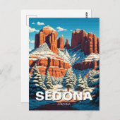 Sedona Arizona Rote Felsen Schnee Postkarte (Vorne/Hinten)