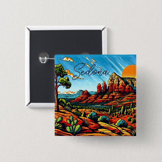 Sedona, Arizona Roter Canyon Button (Vorne & Hinten)