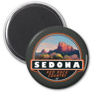 Sedona Arizona Roter Felsen Wasserfarbenemblem Magnet