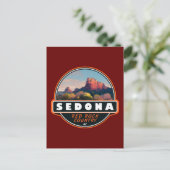 Sedona Arizona Roter Felsen Wasserfarbenemblem Postkarte (Stehend Vorderseite)